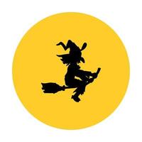 Witch vector design on a broom