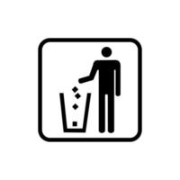 diseño de vector de icono de cubo de basura