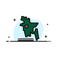 mapa bangladesh país bangladesh negocio línea plana lleno icono vector banner plantilla