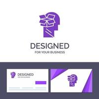 Creative Business Card and Logo template Box Unbox Data User Male Vector Illustration