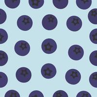 seamless pattern with blueberry on soft blue background vector
