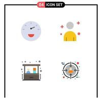 Modern Set of 4 Flat Icons Pictograph of gauge small business male investment business Editable Vector Design Elements