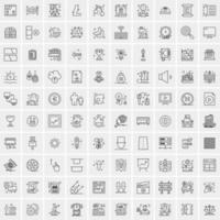 100 iconos de negocios para web y material impreso vector