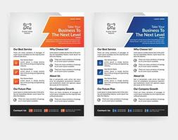 Corporative flyer design template in A4 size vector