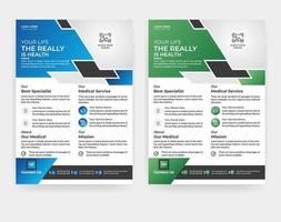 Medical healthcare flyer template design in A4 size vector