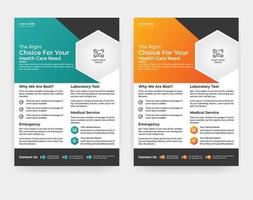 Medical healthcare flyer template design multipurpose flyer in A4 size vector