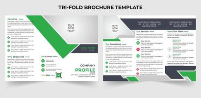 Minimal creative business tri-fold brochure design template in A4 size vector