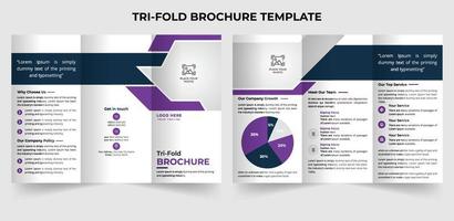 Corporate modern professional trifold brochure template design in A4 size vector