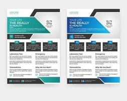 Modern corporative medical flyer template design in A4 size vector