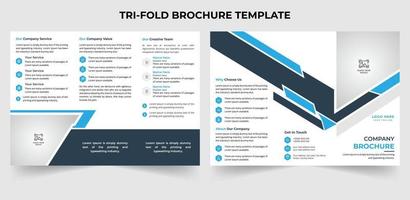 Corporate business trifold brochure design template in A4 size vector