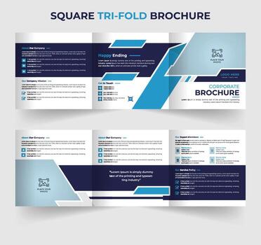 Modern creative square brochure template design with modern shape vector