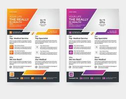 Creative healthcare flyer template design in A4 size vector