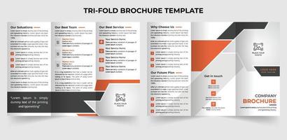 Clean and minimal corporate trifold brochure template design in A4 size vector