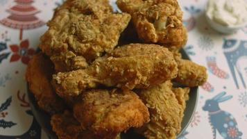 The process before after of making christmas kitchen, I prepare fried chicken video