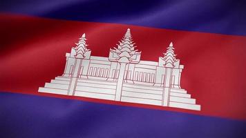 drapeau ondulant du cambodge video