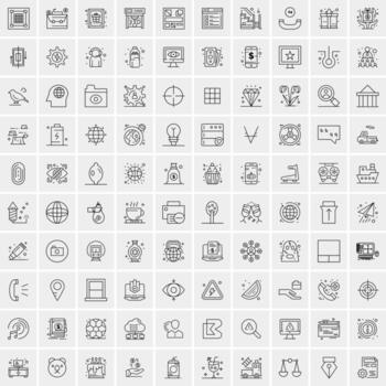 100 iconos de negocios para web y material impreso vector
