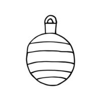 Doodle bola de Navidad sobre fondo blanco. decoración navideña dibujada a mano vectorial. vector