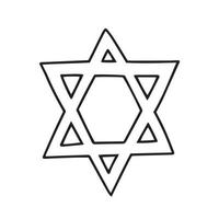 Vector doodle Star of David isolated