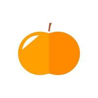 Peach flat illustration. Juicy peach vector isolated.