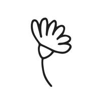Hand drawn simple flower doodle vector