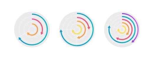 Conjunto de elementos de diseño de gráficos infográficos de crecimiento y desarrollo de competidores comerciales. gráfico personalizable para el análisis estadístico. componente editable para gráficos instructivos. presentación de datos visuales vector