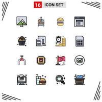 16 Creative Icons Modern Signs and Symbols of cupcake user burger modal communication Editable Creative Vector Design Elements