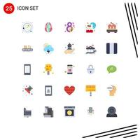 25 Thematic Vector Flat Colors and Editable Symbols of couple network eight laptop internet Editable Vector Design Elements