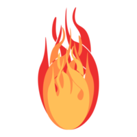 Fireball. Bright burning elements. Colorful PNG illustration.