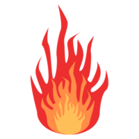 Fire. Bright burning elements. Colorful PNG illustration.