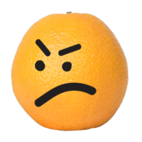 Orange face angry isolated png