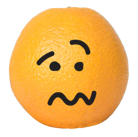 visage orange triste isolé png
