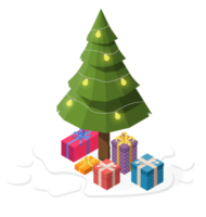 weihnachtsbaum mit geschenkboxen. frohes neues jahr oder frohe weihnachten png