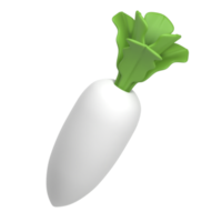 icône 3d de radis blanc png
