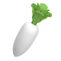 ícone 3d de rabanete branco png