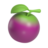 sawo fruit 3d icon png