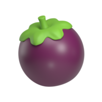 Mangosteen fruit 3d icon png