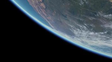 animazione di il passaggio di il pianeta terra e suo rapido rotazione nel spazio video