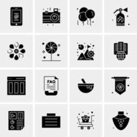 16 iconos de negocios universales vector ilustración de icono creativo para usar en proyectos relacionados con la web y dispositivos móviles