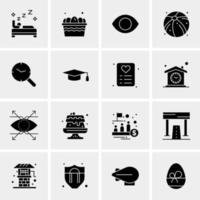 16 iconos de negocios universales vector ilustración de icono creativo para usar en proyectos relacionados con la web y dispositivos móviles