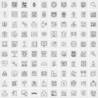 100 iconos de negocios para web y material impreso vector