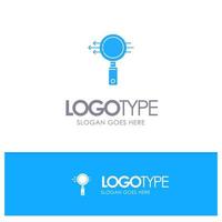 Search Glass E Search Zoom Blue Solid Logo with place for tagline vector