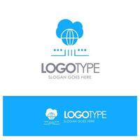World Marketing Network Cloud Blue Solid Logo with place for tagline vector