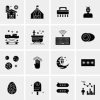 16 iconos de negocios universales vector ilustración de icono creativo para usar en proyectos relacionados con la web y dispositivos móviles