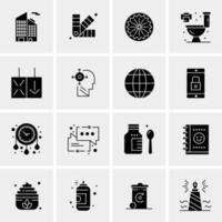 16 iconos de negocios universales vector ilustración de icono creativo para usar en proyectos relacionados con la web y dispositivos móviles