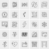 25 iconos de negocios universales vector ilustración de icono creativo para usar en proyectos relacionados con la web y dispositivos móviles