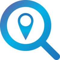 ícone de gradiente de pesquisa de localização png