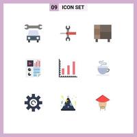 9 iconos creativos signos y símbolos modernos de datos de llave de documento de informe casa elementos de diseño vectorial editables vector