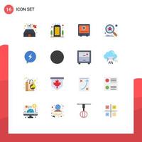 Set of 16 Vector Flat Colors on Grid for secure scan bank bug safety Editable Pack of Creative Vector Design Elements