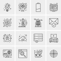 16 iconos universales de negocios vector ilustración de icono creativo para usar en proyectos relacionados con la web y dispositivos móviles