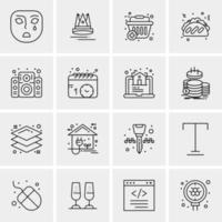 16 iconos universales de negocios vector ilustración de icono creativo para usar en proyectos relacionados con la web y dispositivos móviles